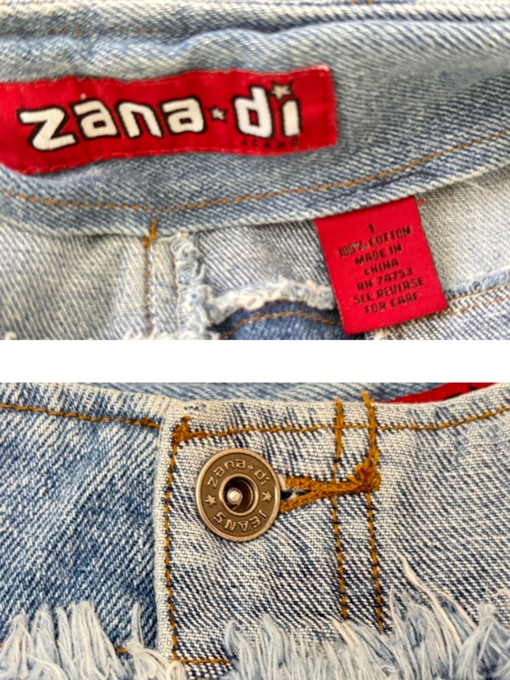 Authentic Y2K Zana•Di Patchwork Super Low-Rise Flare Jeans - Picture 5 of 7
